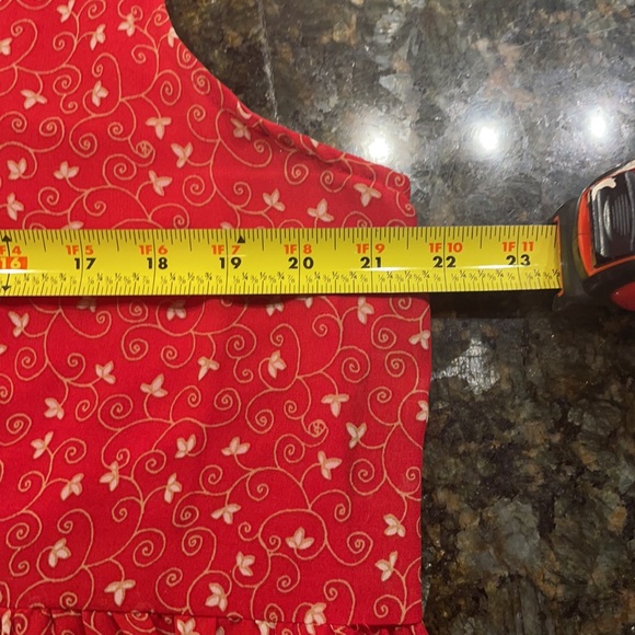 Red , floaty sleeveless dress. - Picture 7 of 8